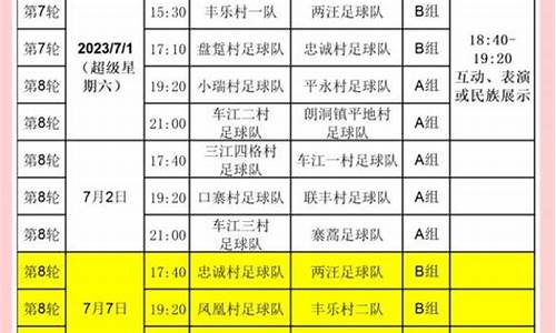 足球赛事赛程时间表格最新_足球赛事赛程时间表格最新版